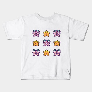 stardew stardrop and starfruit pattern Kids T-Shirt